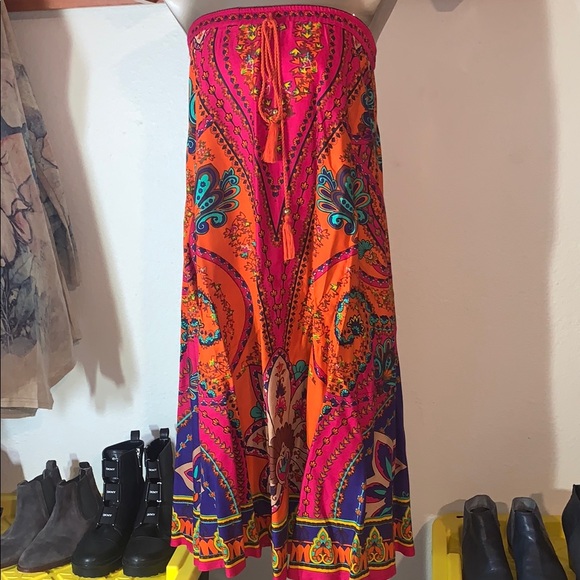 Free People Dresses & Skirts - Soft Surroundings Vibrant Multicolor Bohemian Skirt size Medium